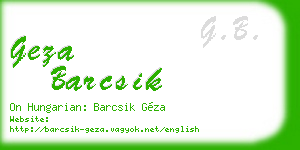 geza barcsik business card