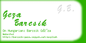 geza barcsik business card